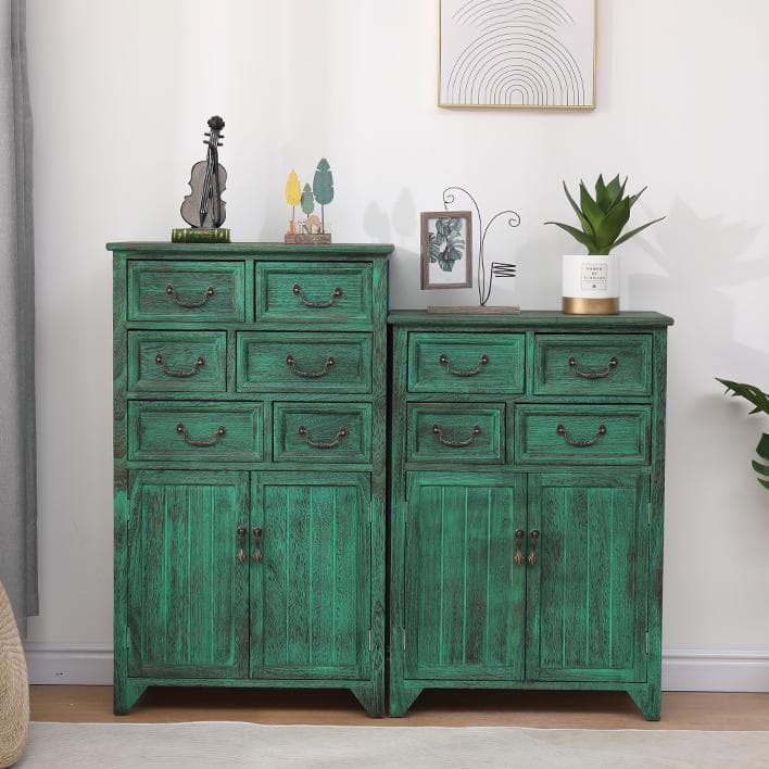 23.6'' Wood 1 Cabinet with Drawers Traditional Accent Cabinet in Distressed Finish thumbnail 14