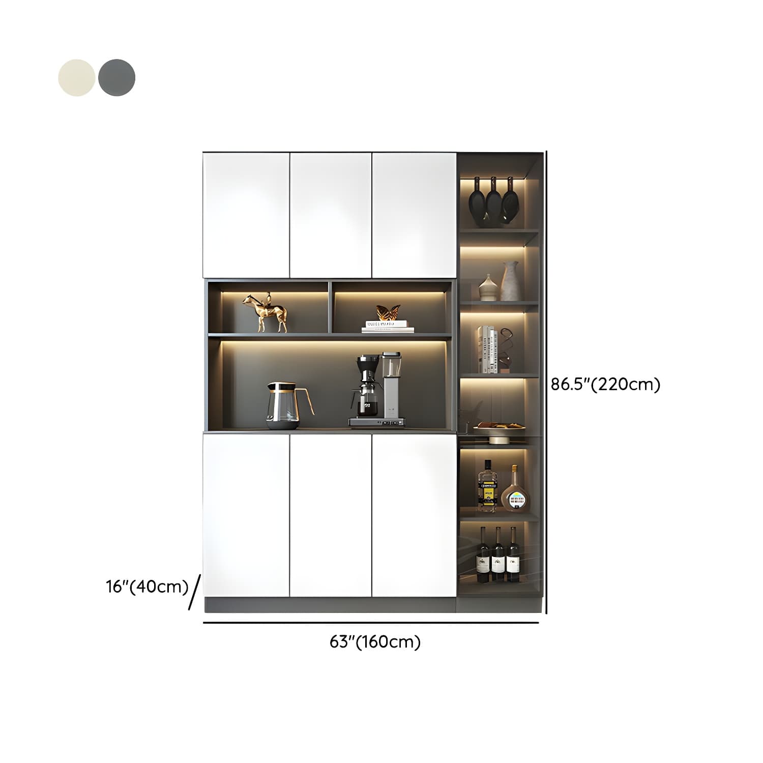 Modern Living Room Manufactured Wood Sideboard with Lighting thumbnail 19