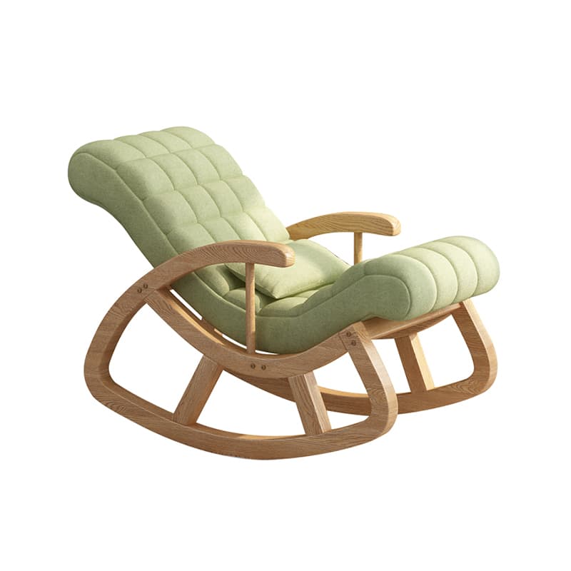 Modern Upholstered Rocking Chair with Removable Cushions - Stylish Pine Frame and Included Pillow thumbnail 16