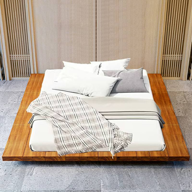 Solid Color Natural Color Wooden Frame Pallet Bed Frame Bedroom thumbnail 1