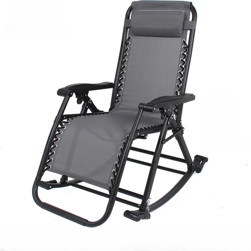 Simplistic Stain Resistant Metal Cushioned Rocking Accent Chair with Round Arm thumbnail 4