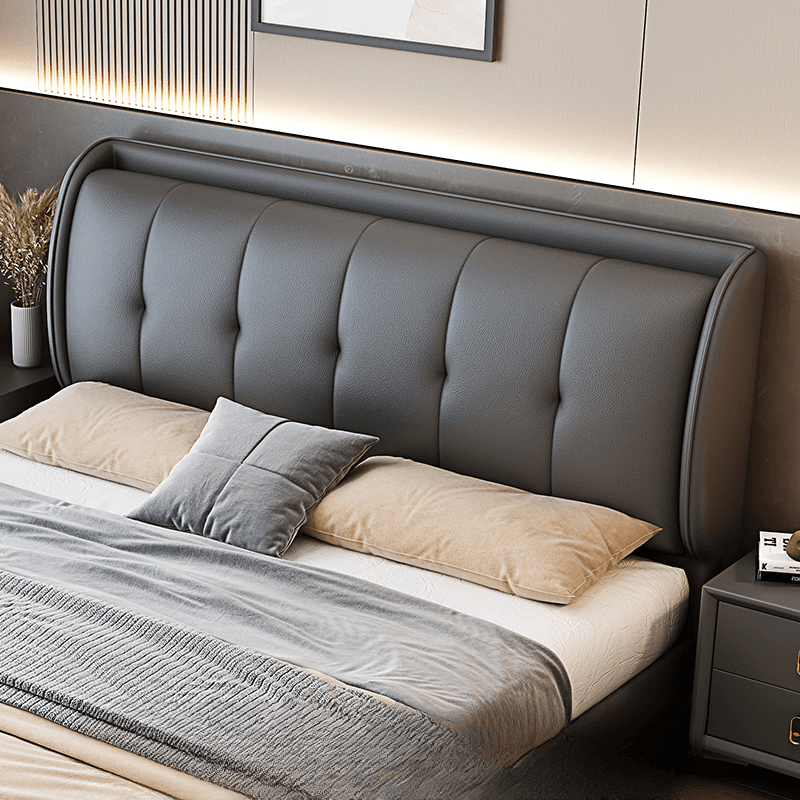 Modish Timber Panel Headboard with No Distressing, Arched/Rectangle/Camelback Shape for Full/King/Queen Bed, Featuring Sponge Upholstery Fill and Standard Height thumbnail 3