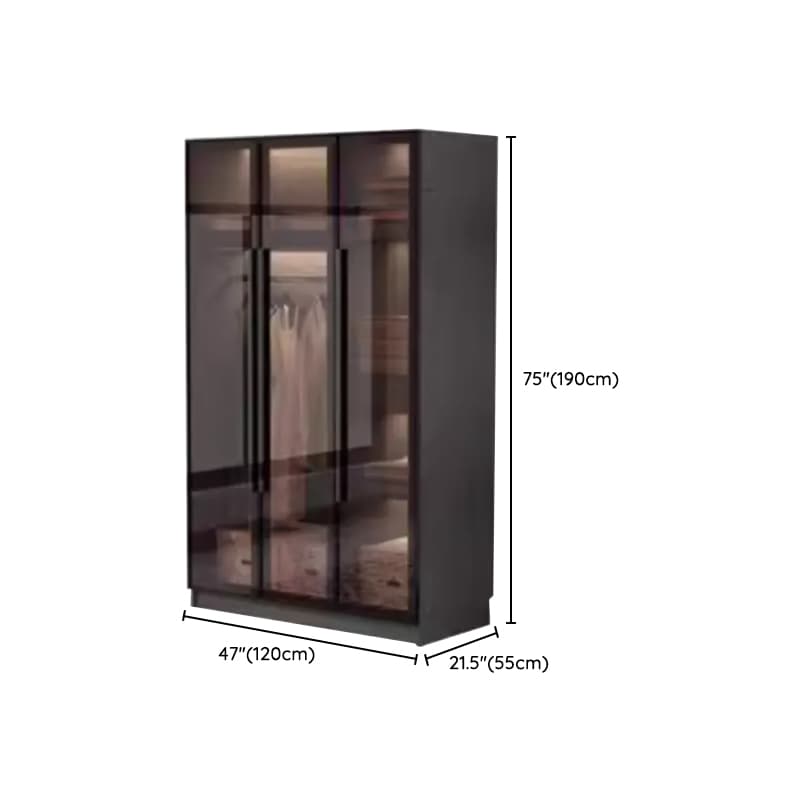 Charcoal Modish Timber Self-supporting Cabinet Armoire with Soft Close Drawer and Door, Hanging Rod thumbnail 11