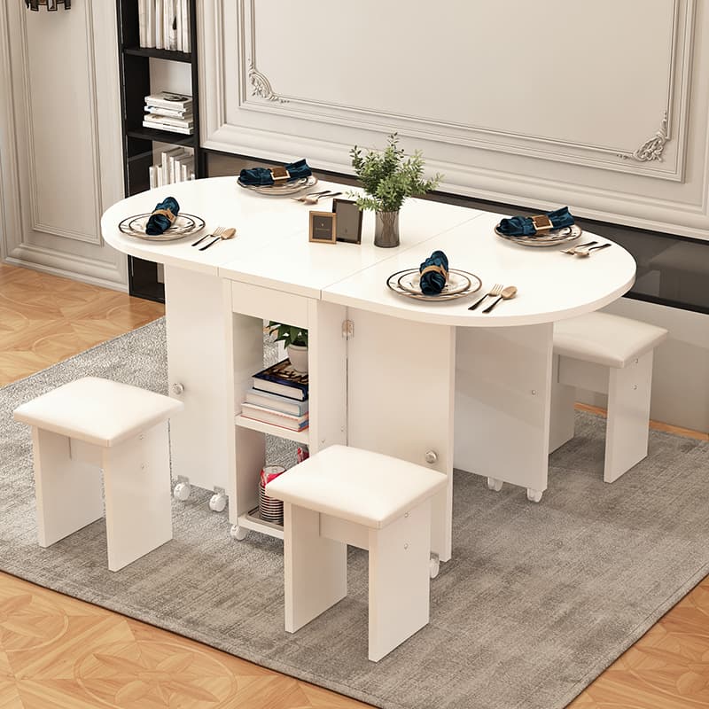 Collapsible Pedestal Manufactured Wood Kitchen & Dining Table 30in by 30in Modern Style thumbnail 5