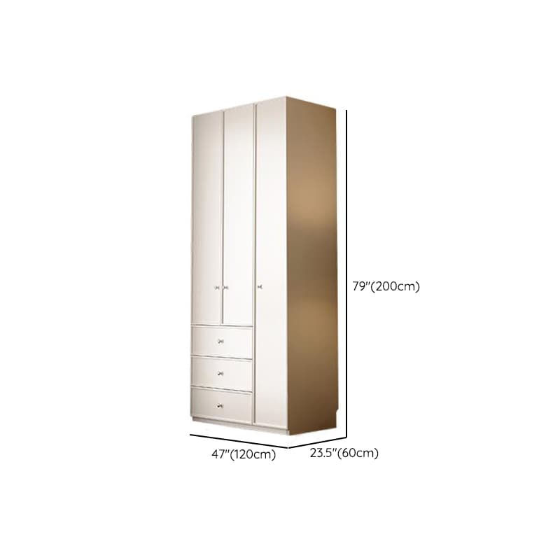 Chalk Modern Wooden Standalone Almirah with 3-Drawer/6-Drawer, Interior Shelves, and Hanging Rod thumbnail 6