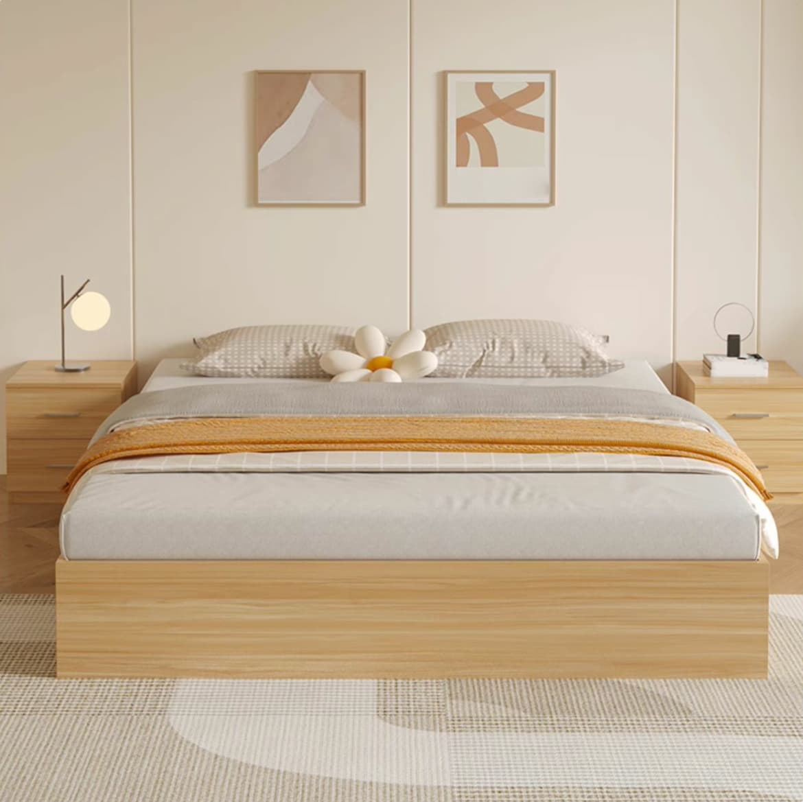 Modern Simple Style Bed Wood No Headboard for Living Room thumbnail 8