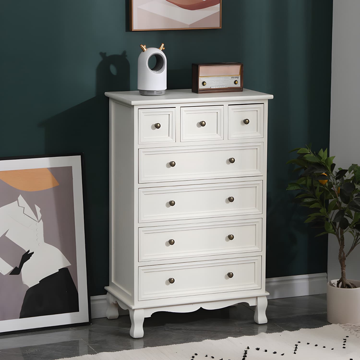 13.65/13.45 Inch Width Storage Chest American Traditional Storage Chest Dresser - image 7