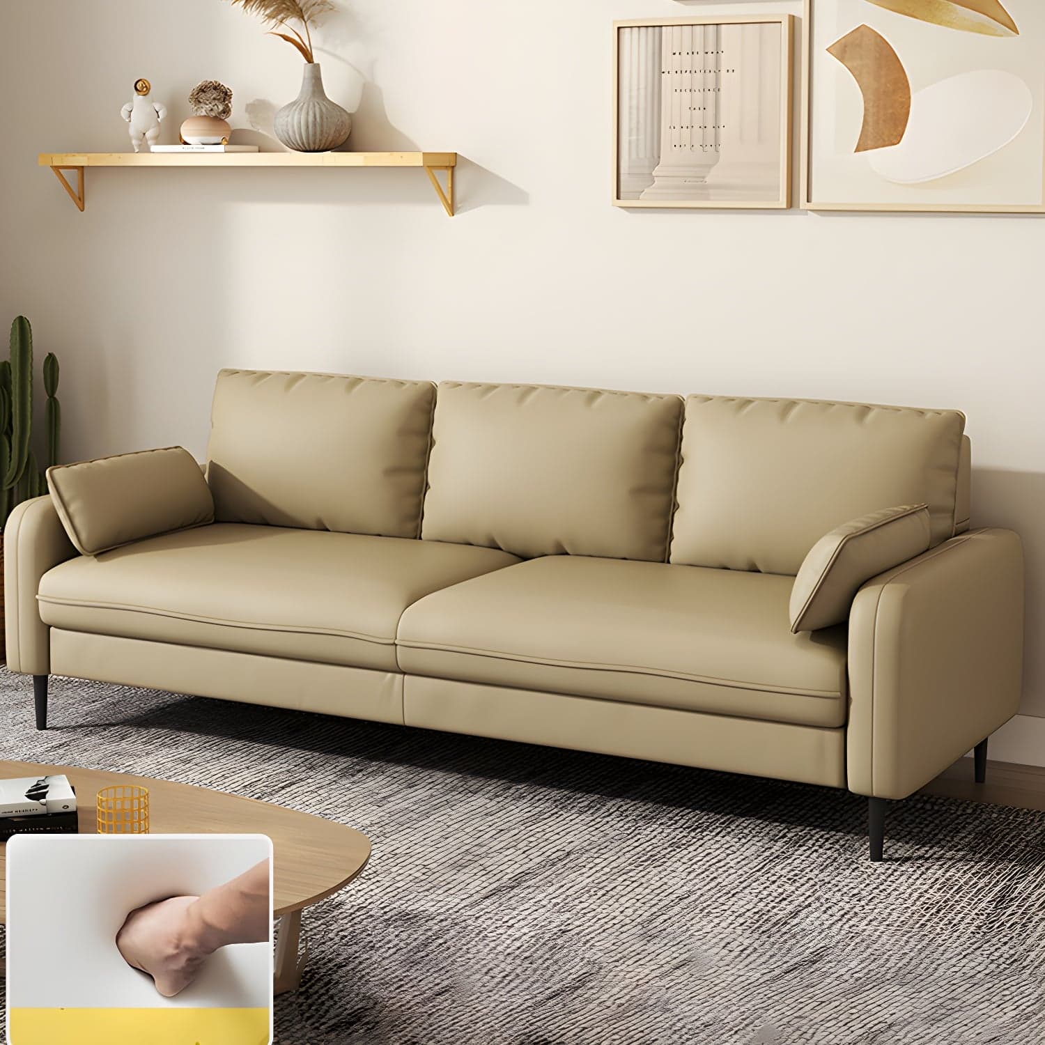 Modern Pillow Back Sofa with Storage Not Included for 35-40 Women thumbnail 6