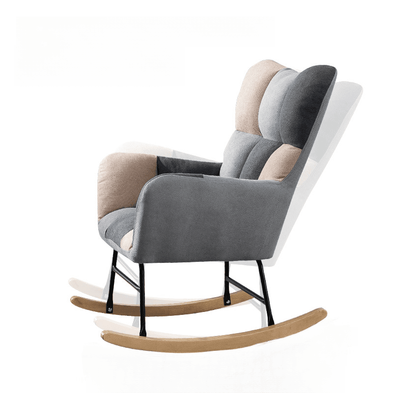 Contemporary Alloy Cushioned Living Room Rocking Chair 2 Piece Set with Footstool & Recessed Arm thumbnail 27