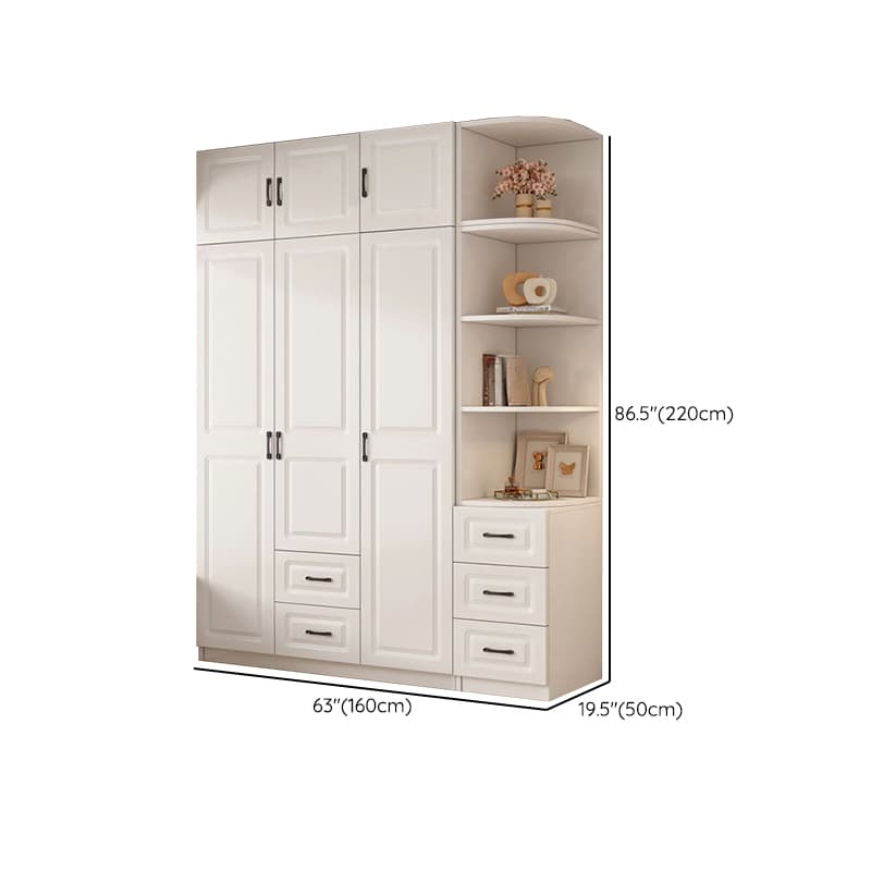 Casual Chalk Timber Wardrobe with Soft Close Drawer and Door, Interior Shelves, Hanging Rod thumbnail 36