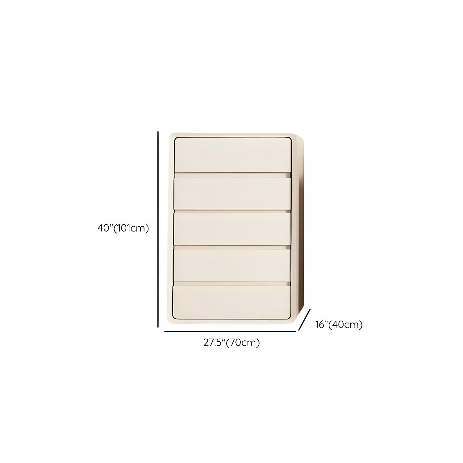 Narrow Modern White Wood Dresser with Soft Close Drawers for Living Room thumbnail 16