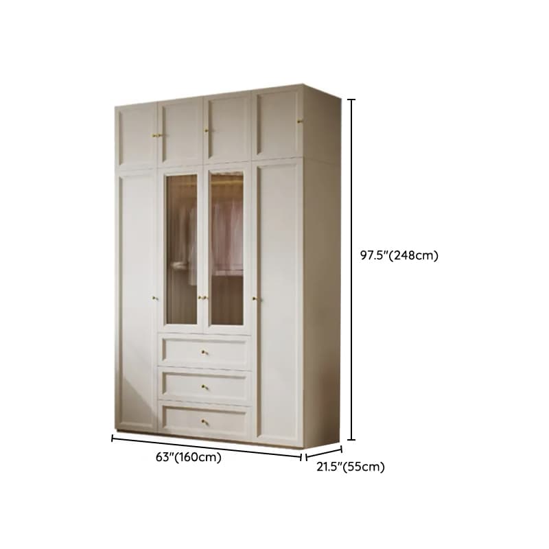 Chalk Modish Self-supporting Cabinet Armoire with Soft Close Drawer, Soft Close Door, and Hinged Hanging Rod thumbnail 22