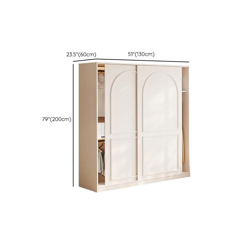 Casual White Wooden Wardrobe with 5 Drawers/4 Drawers/2 Drawers, Interior Shelves & Hanging Rod thumbnail 12