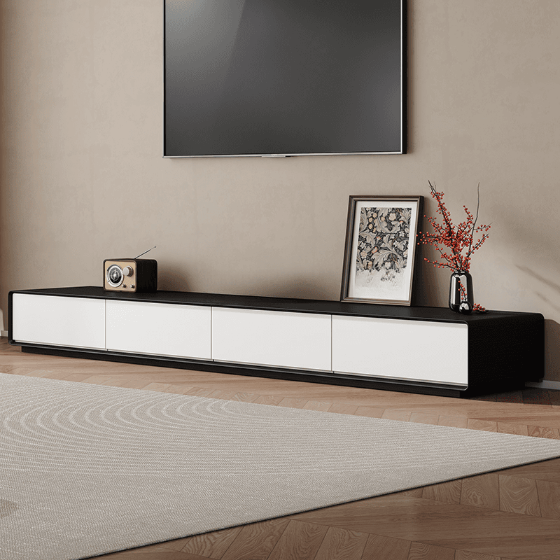 Art Deco Lumber Rectangle TV Stand with 4 Drawers thumbnail 2