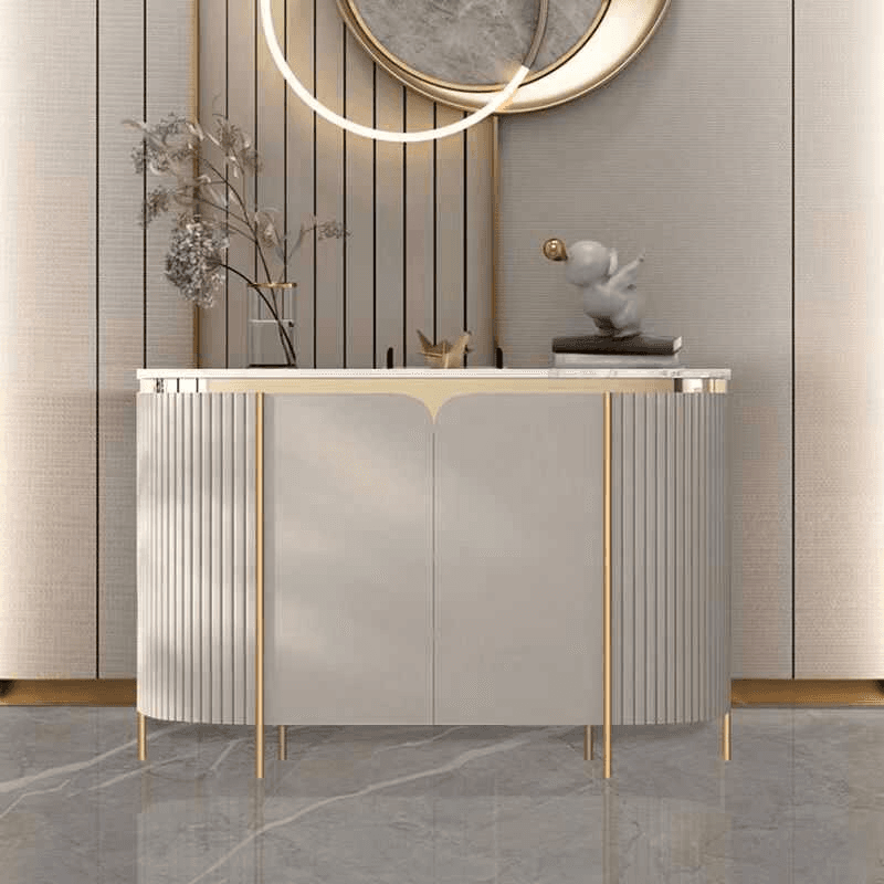 Glamorous Ground Sideboard with Standard/Narrow Size, 1 Shelf, Cabinets, Sintered Stone Countertop, and 2 Doors thumbnail 3