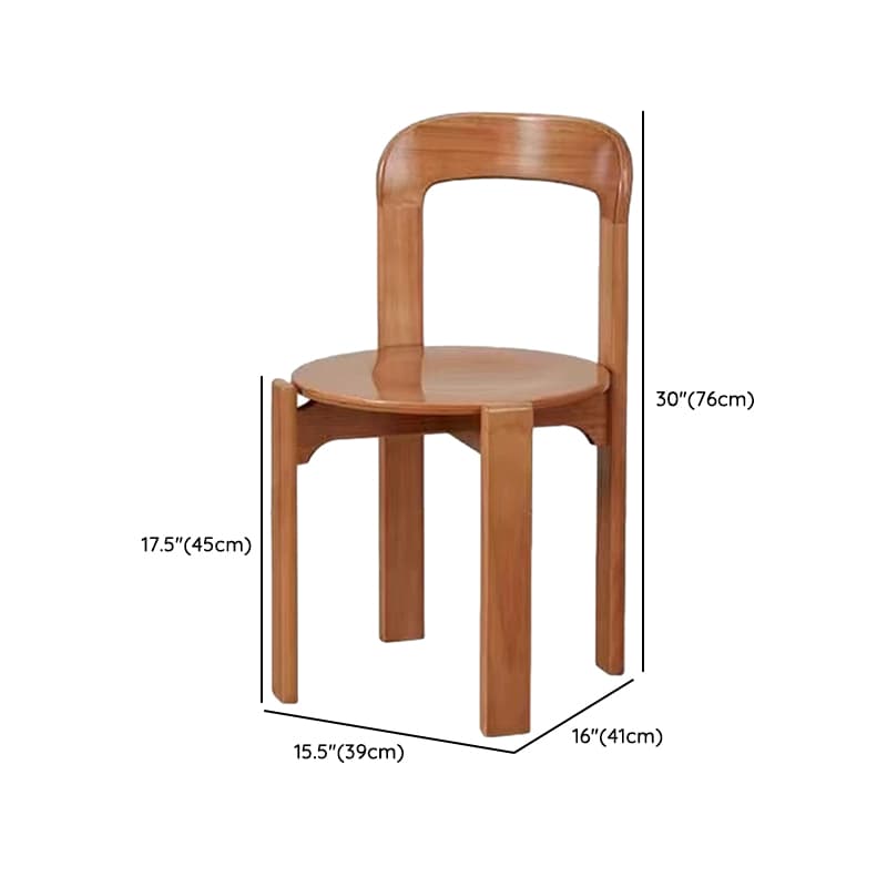 Solid Wood Armless Dining Chair with Open Back for Living Room thumbnail 12