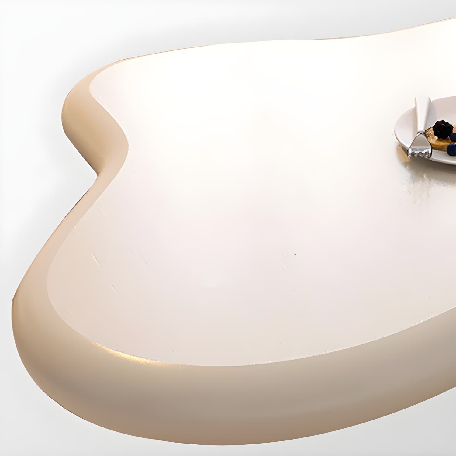 Nordic Irregular Coffee Table in White of 15.7" H with Acrylic Legs thumbnail 7