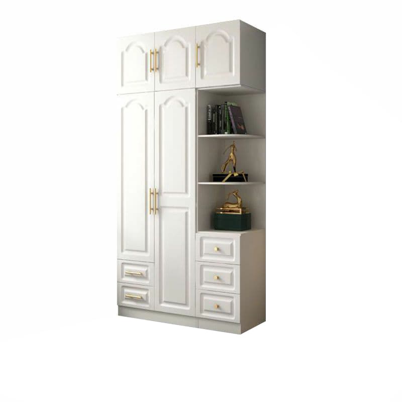 Contemporary Wood Chalk Wardrobe Closet with Interior Shelves&Clothing Rack&3-Drawer/6 Drawers/5-Drawer thumbnail 5