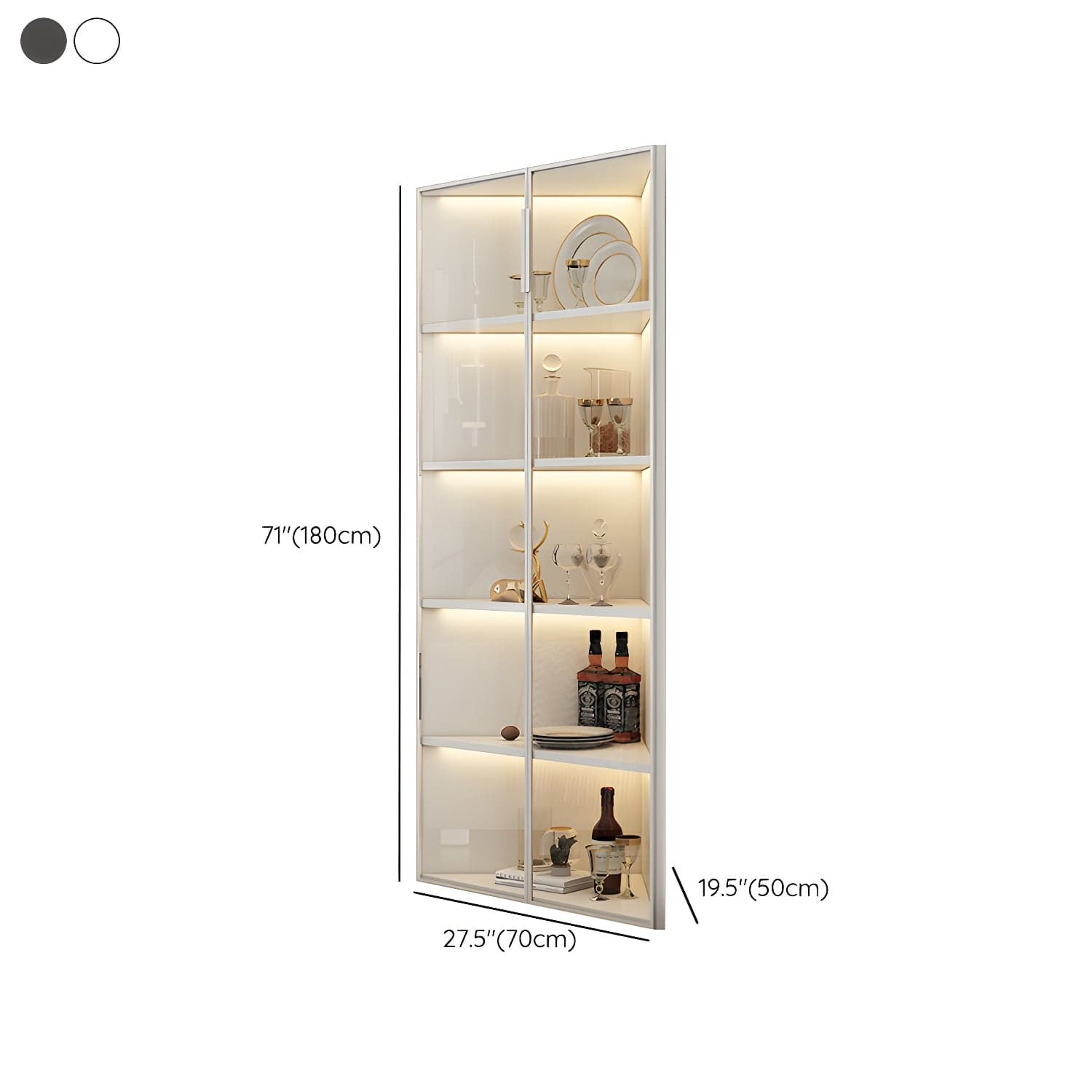 Wood Glass Paned Modern Corner Accent Cabinet for Living Room thumbnail 15