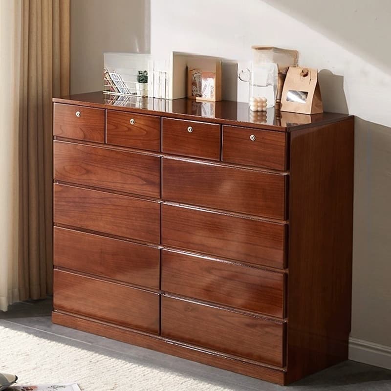 Elegant Medium Wood Scandinavian Dresser with Self-Close Drawers