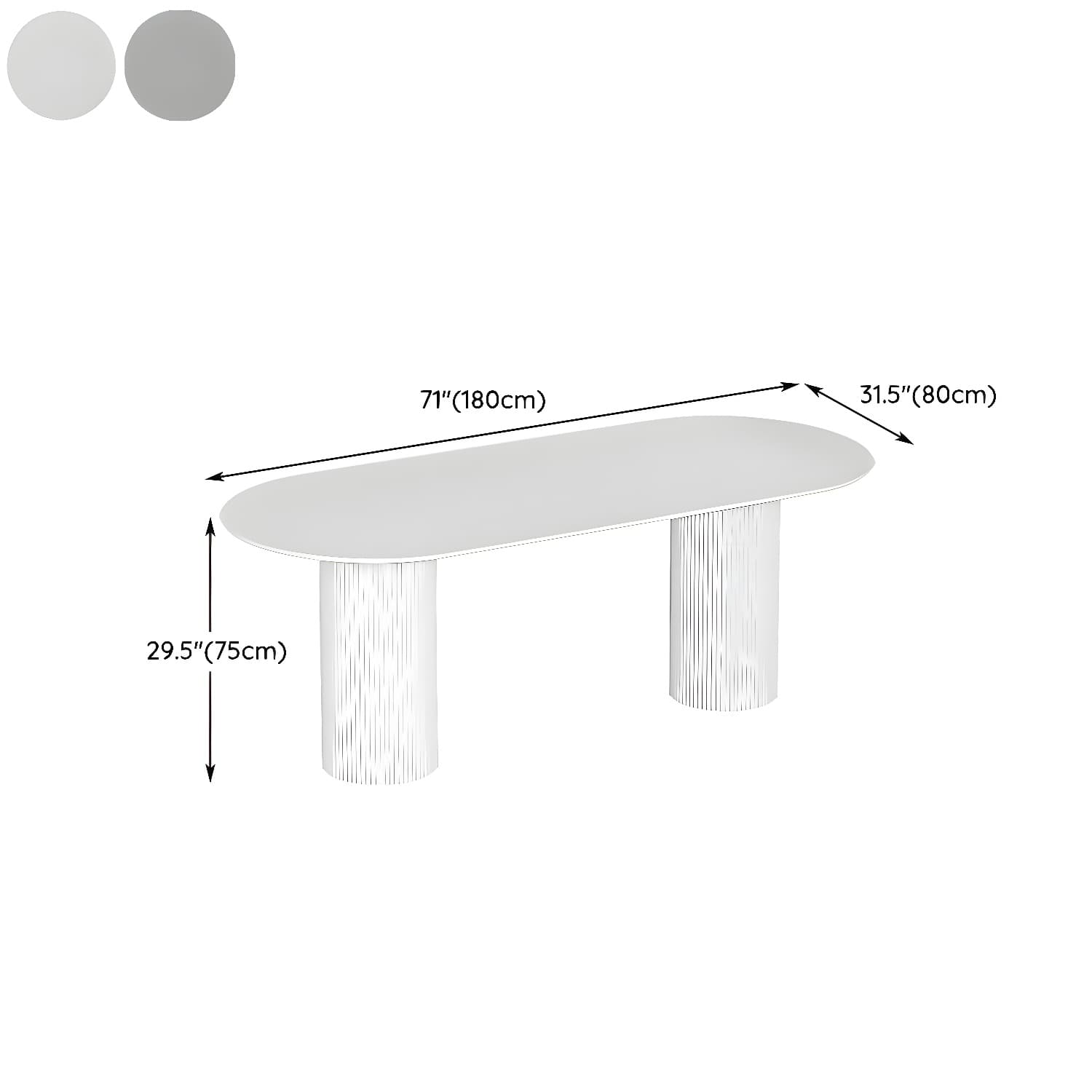 Stylish White Stone Kitchen & Dining Table with Adjoining Pedestal Base thumbnail 17