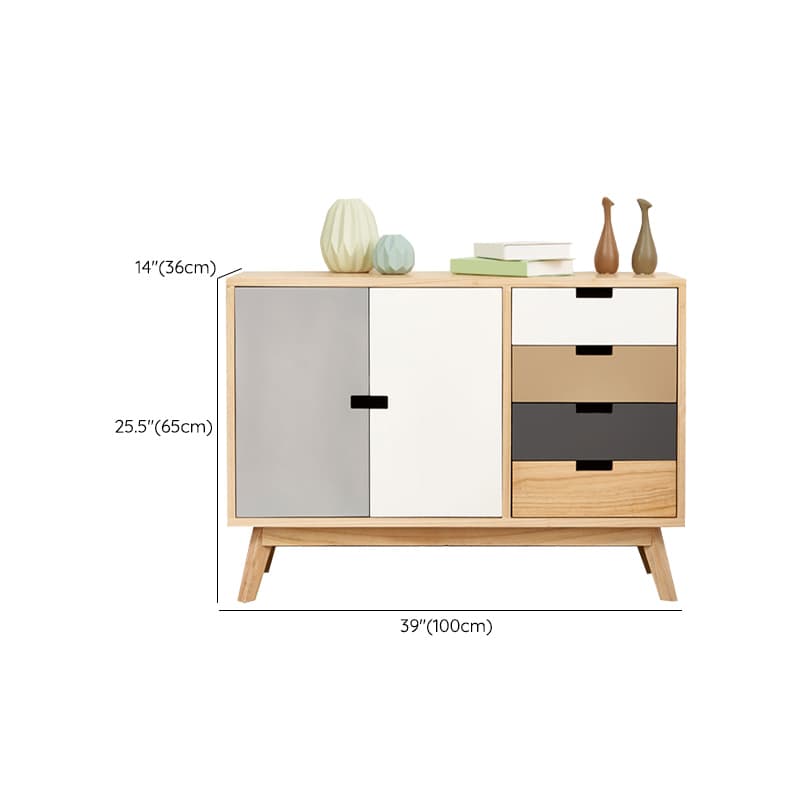 Five-Drawer Wooden Dresser, Natural Color, Modern Design, 50in Length, Pre-Drilled thumbnail 17