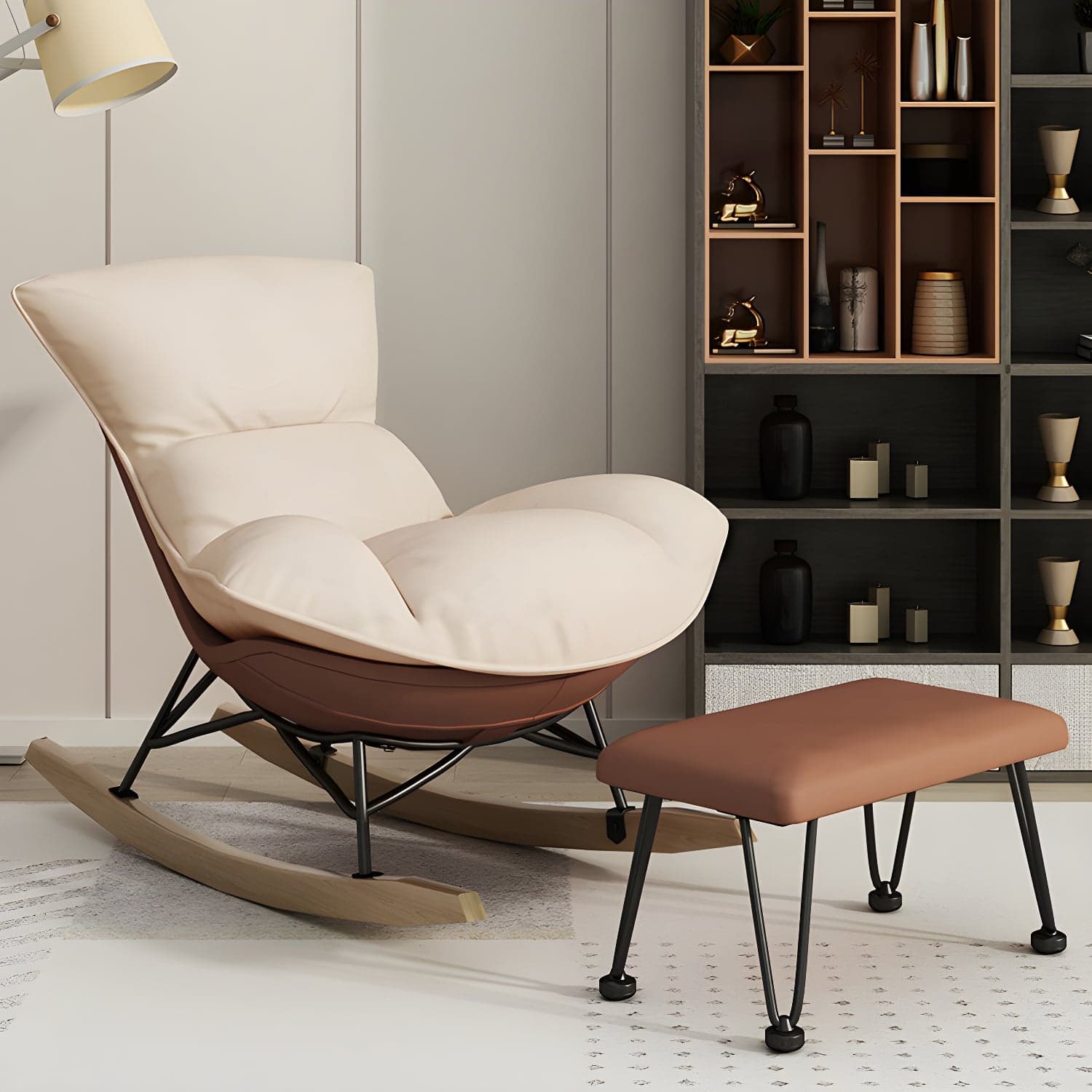 Nursery Sofa Rocking Chair Indoor Rocking Chair for Living Room and Bedroom thumbnail 1