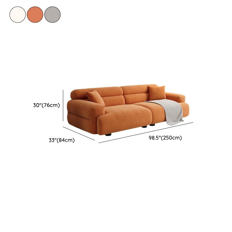 Modern Solid Color Tear Resistant Standard Sofa in Light Gray/White/Citrus Color with 4-seater/Seats 5/3-seater and 2 Pillows thumbnail 9