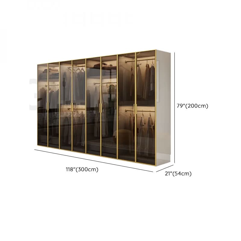 White Trendy Reclaimed Wood Almirah with Soft Close Drawer, Interior Shelves, and Hanging Rod thumbnail 19