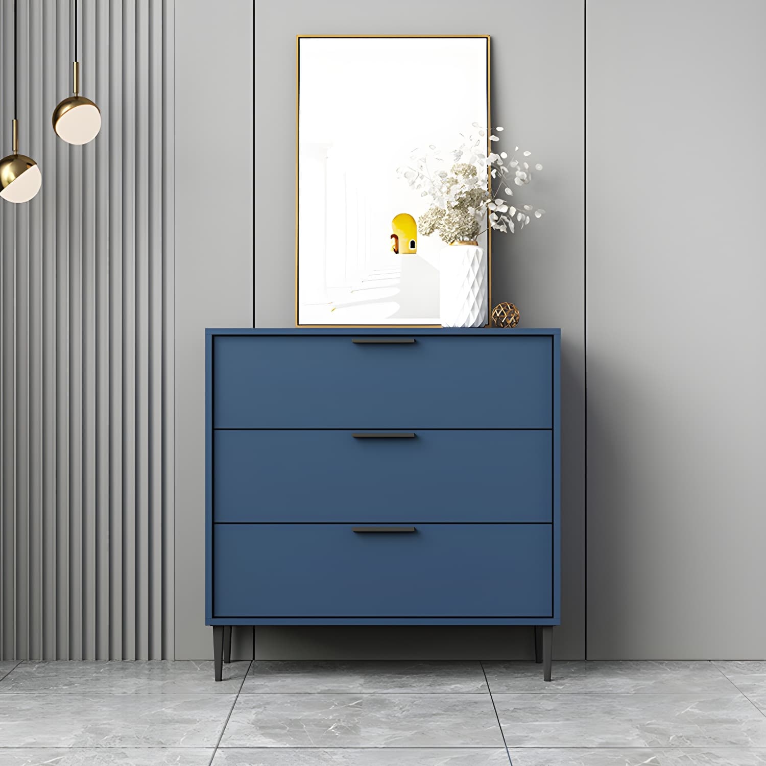 Modern Horizontal Storage Chest Dresser Wooden Storage Chest with Drawers thumbnail 12
