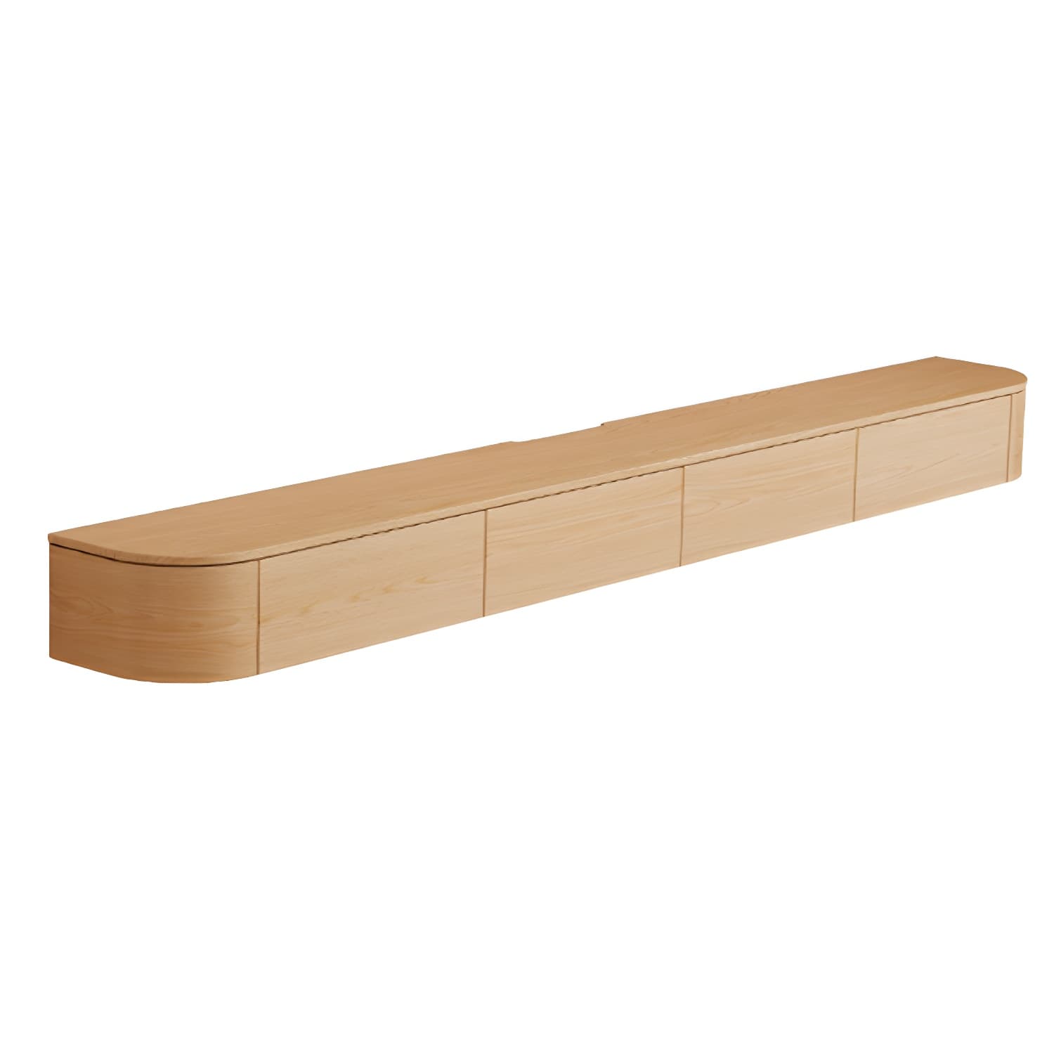 Scandinavian Wood TV Stand with Drawers and Cabinet for TVs Over 67 Inches Long thumbnail 8