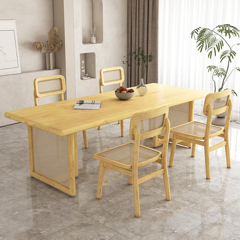 Natural Pine Wood Dining Table Set in Natural Color for 4 People/11 People/Seats 8 thumbnail 6