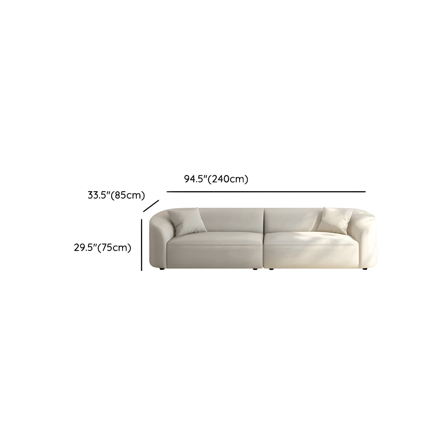 Modern Beige Tech Cloth Stationary Sectional Sofa with Wood Frame and Flared Arms thumbnail 22