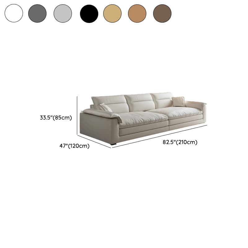 Modish Solid Color Water Resistant Standard Sofa in Light Gray/White/Light Brown with Seats 3/2-seater and 2 Pillows thumbnail 20