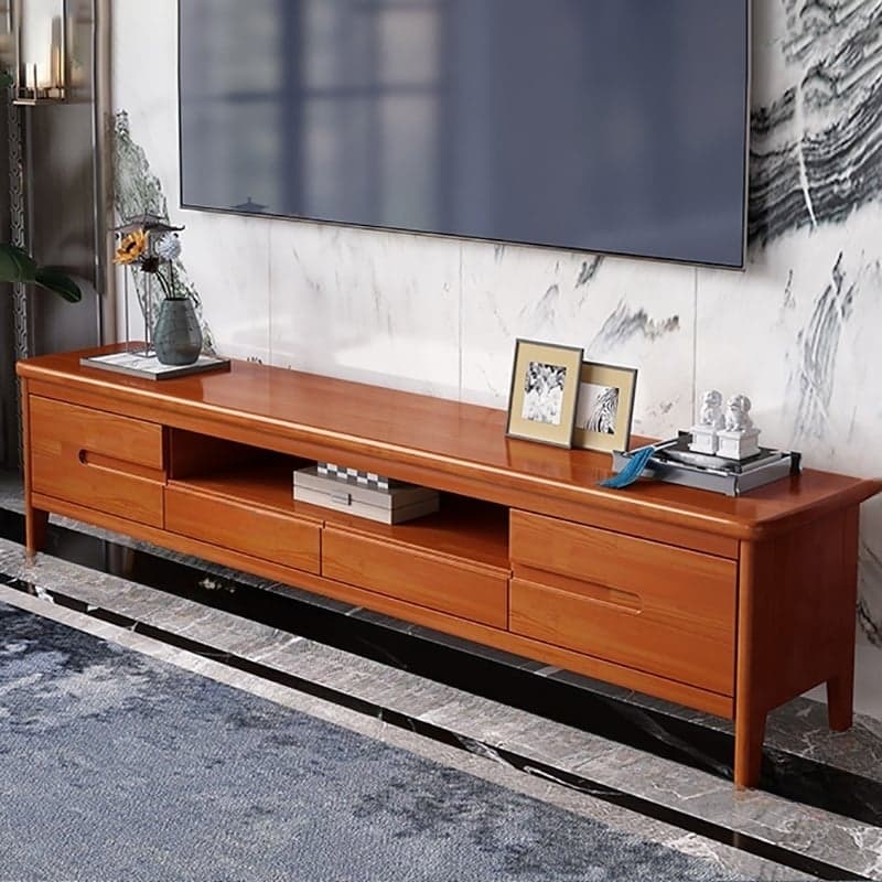Scandinavian TV Stand with Low Height & Wood Material & 2 Drawers thumbnail 3