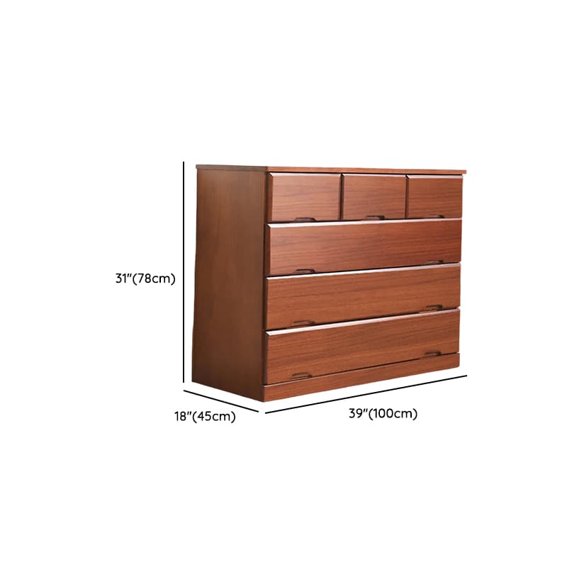 Sepia Minimalist Raw Wood Lingerie Chest/Dresser Vanity Combo with Multiple Drawers in Vertical/Horizontal Orientation thumbnail 11
