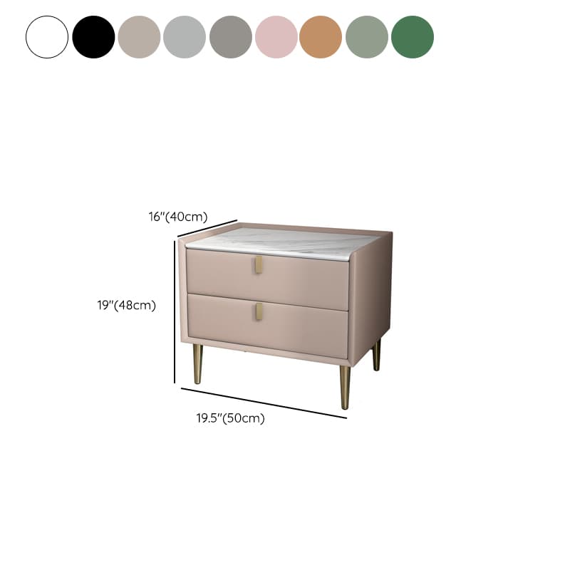 Organic Modern Nightstand With Drawer Organization Featuring 2 Drawers, Stone Countertop, and Leg thumbnail 14
