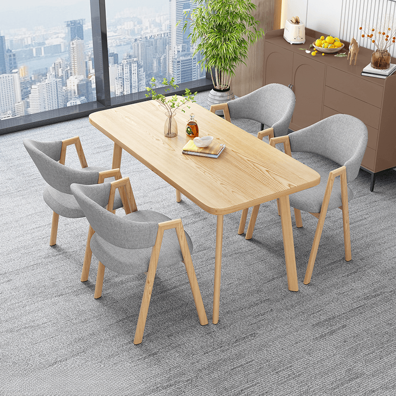 Casual Dining Table Set with Natural Wood Finish, Reclaimed Wood Top, and Seating for 4 Chairs thumbnail 6