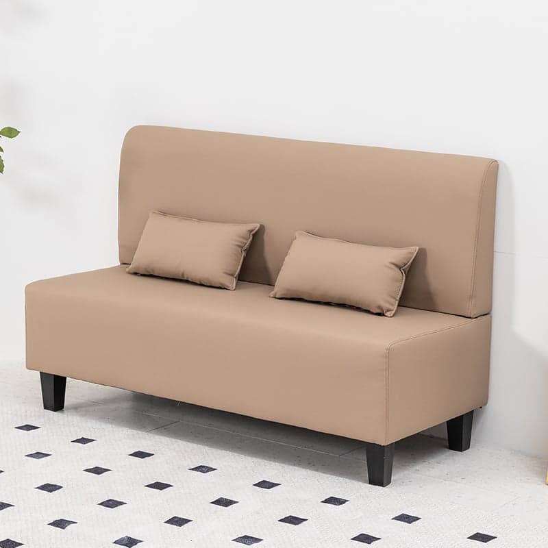Contemporary Modern Solid Color Stain Resistant Loveseat in Gray/White/Cerulean for 2 People with 2 Pillows thumbnail 5