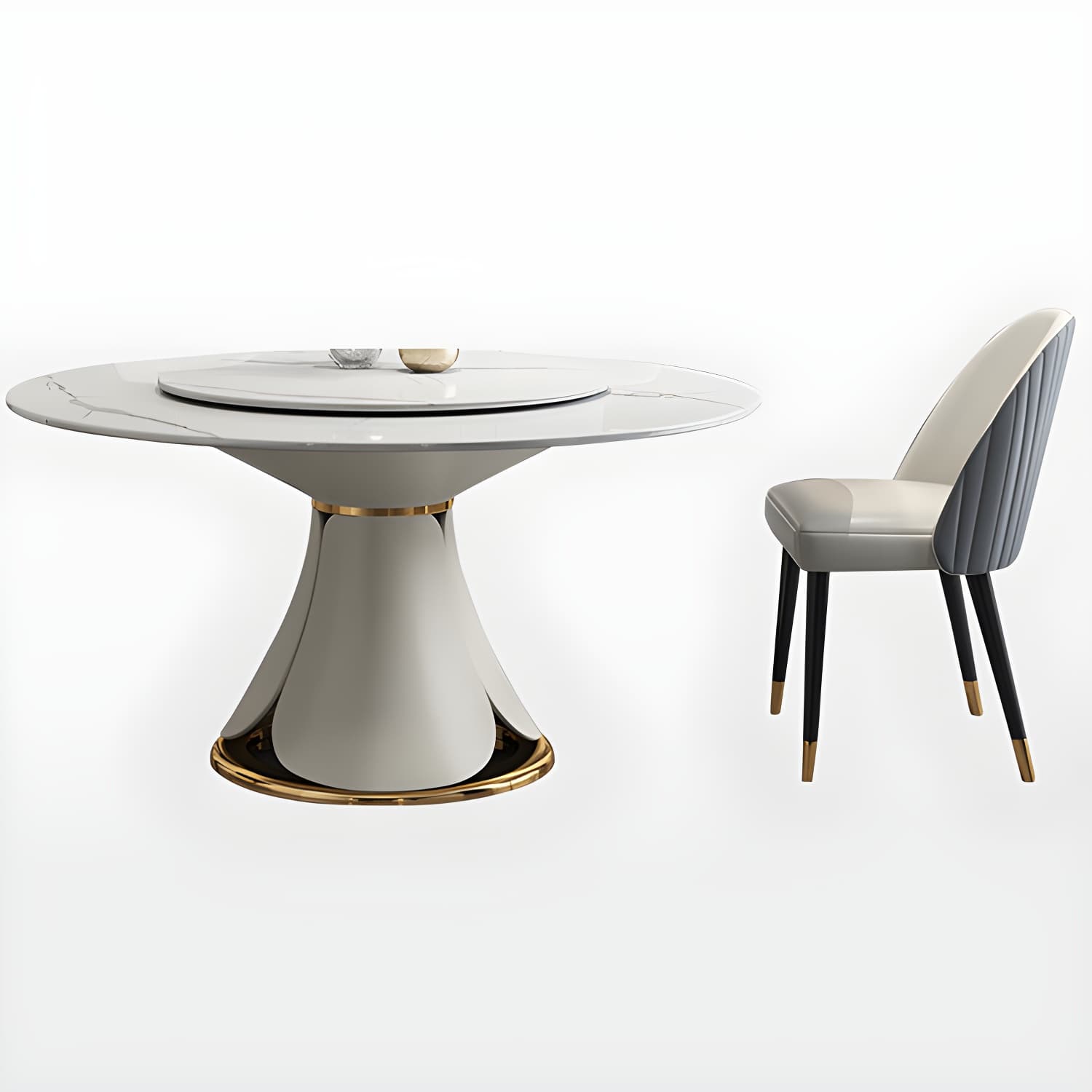 Modern Style 1/4/5/7/9 Pieces Dining Sintered Stone Dining Table Set with Metal Legs thumbnail 10