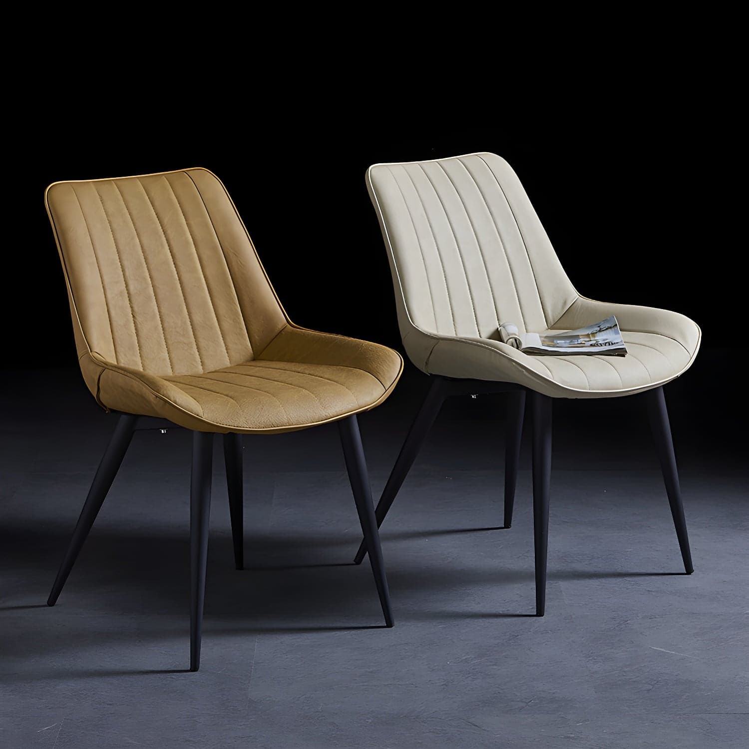 Scandinavian Leather Restaurant Side Chair Matte Finish Parsons Dining Chair thumbnail 14