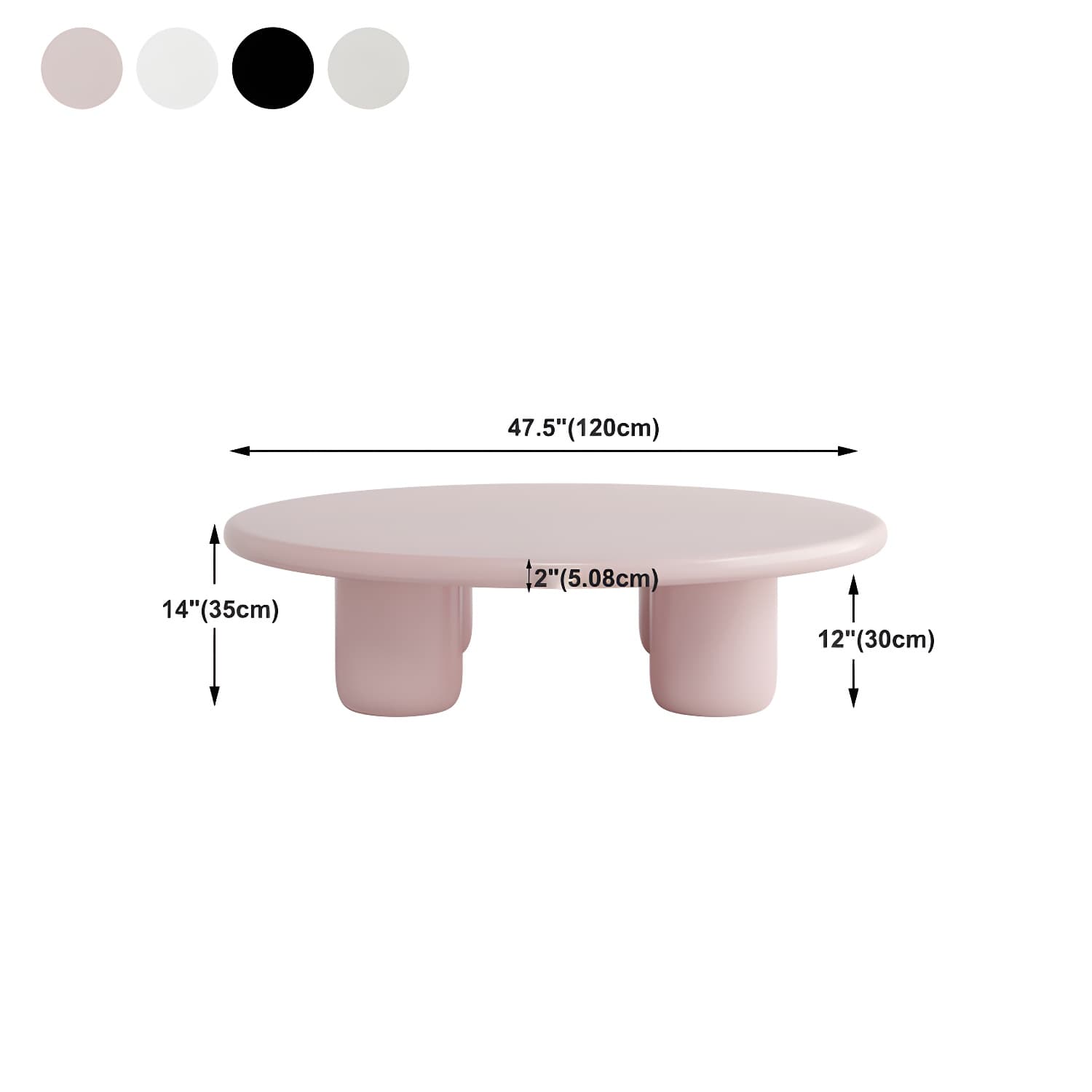 Scandinavian 4 Legs Coffee Table Round 1 Single Cocktail Table thumbnail 15