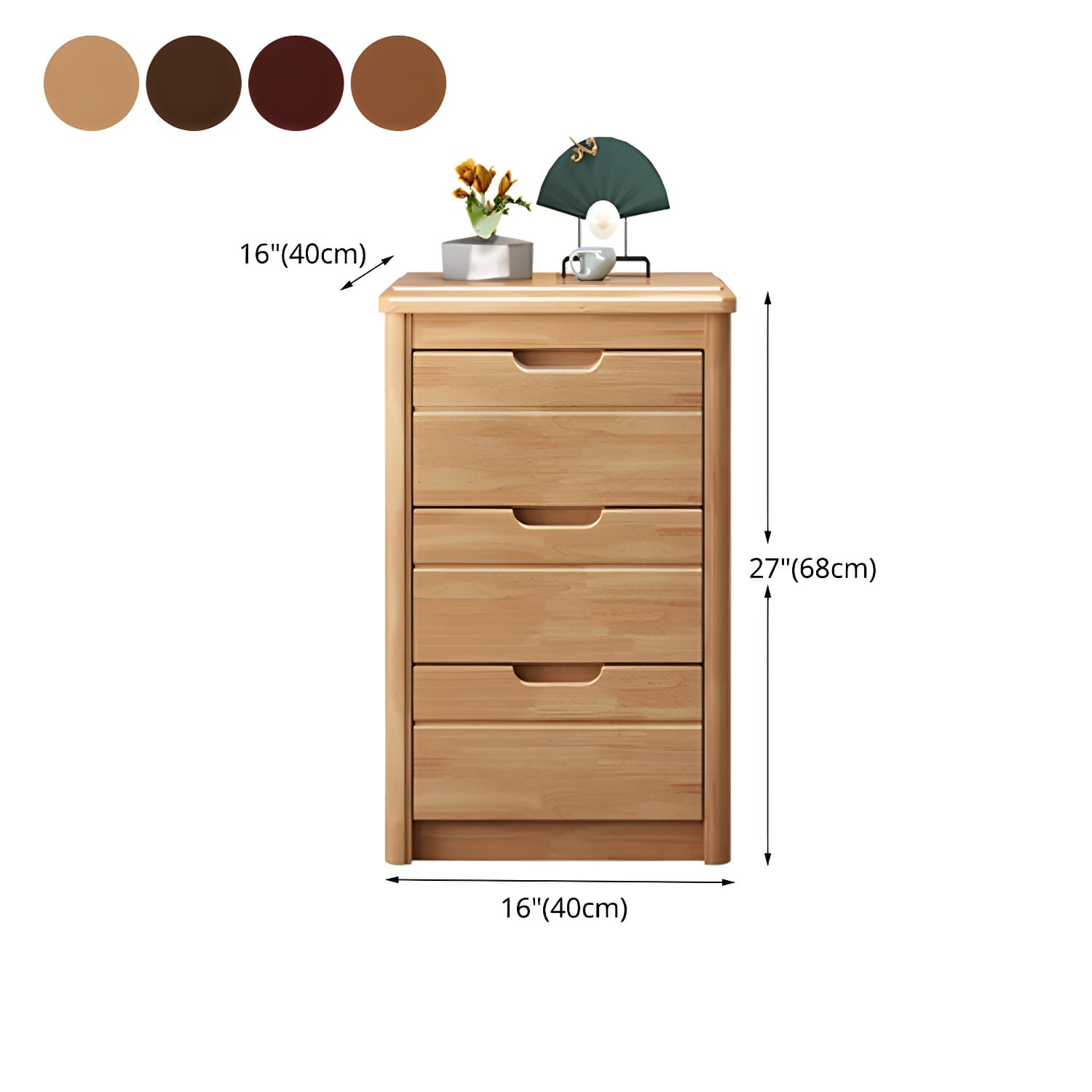 Bedroom Dresser Vertical Solid Wood Storage Chest with 3 / 4 / 5 Drawers - image 16