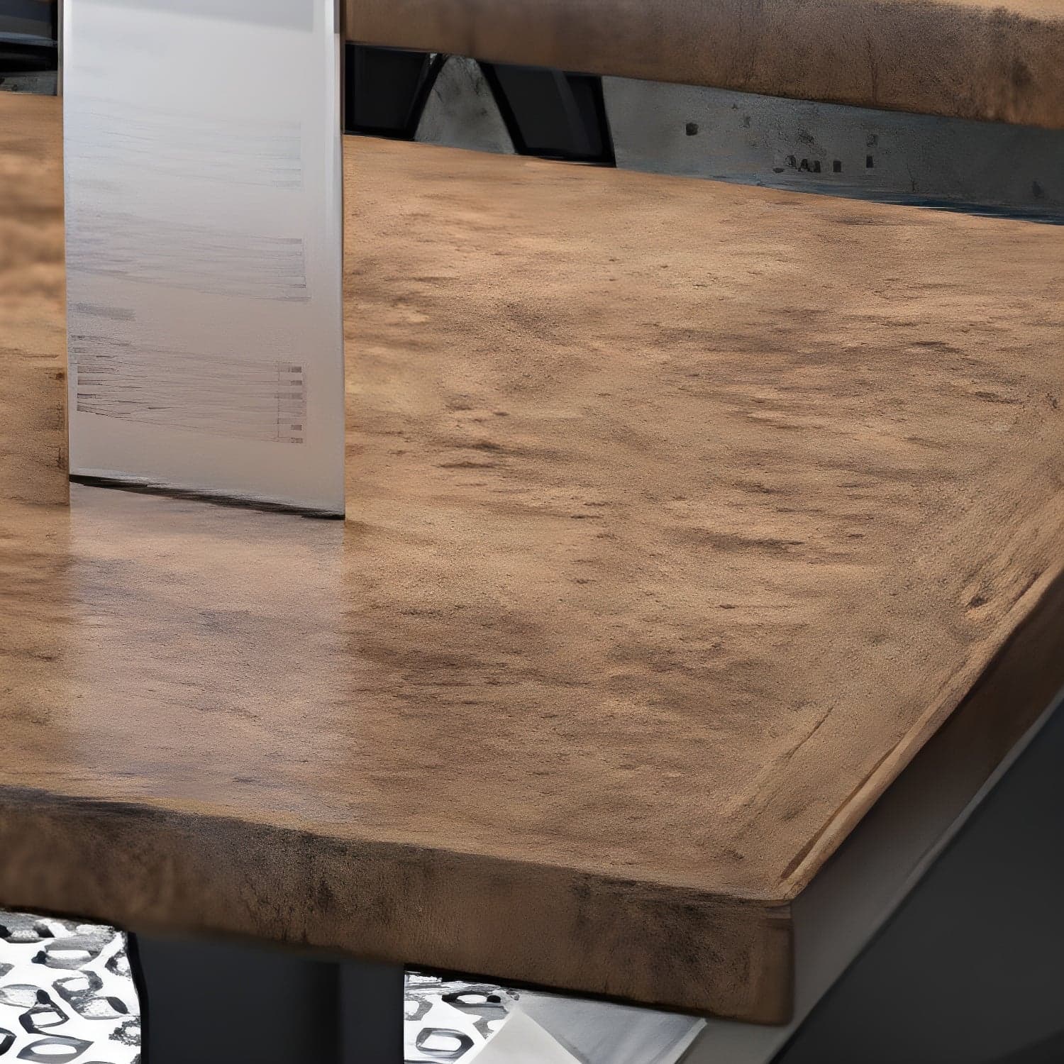 Metal Industrial Pedestal Dining Table Wood Top Table for Kitchen and Dining Room thumbnail 9