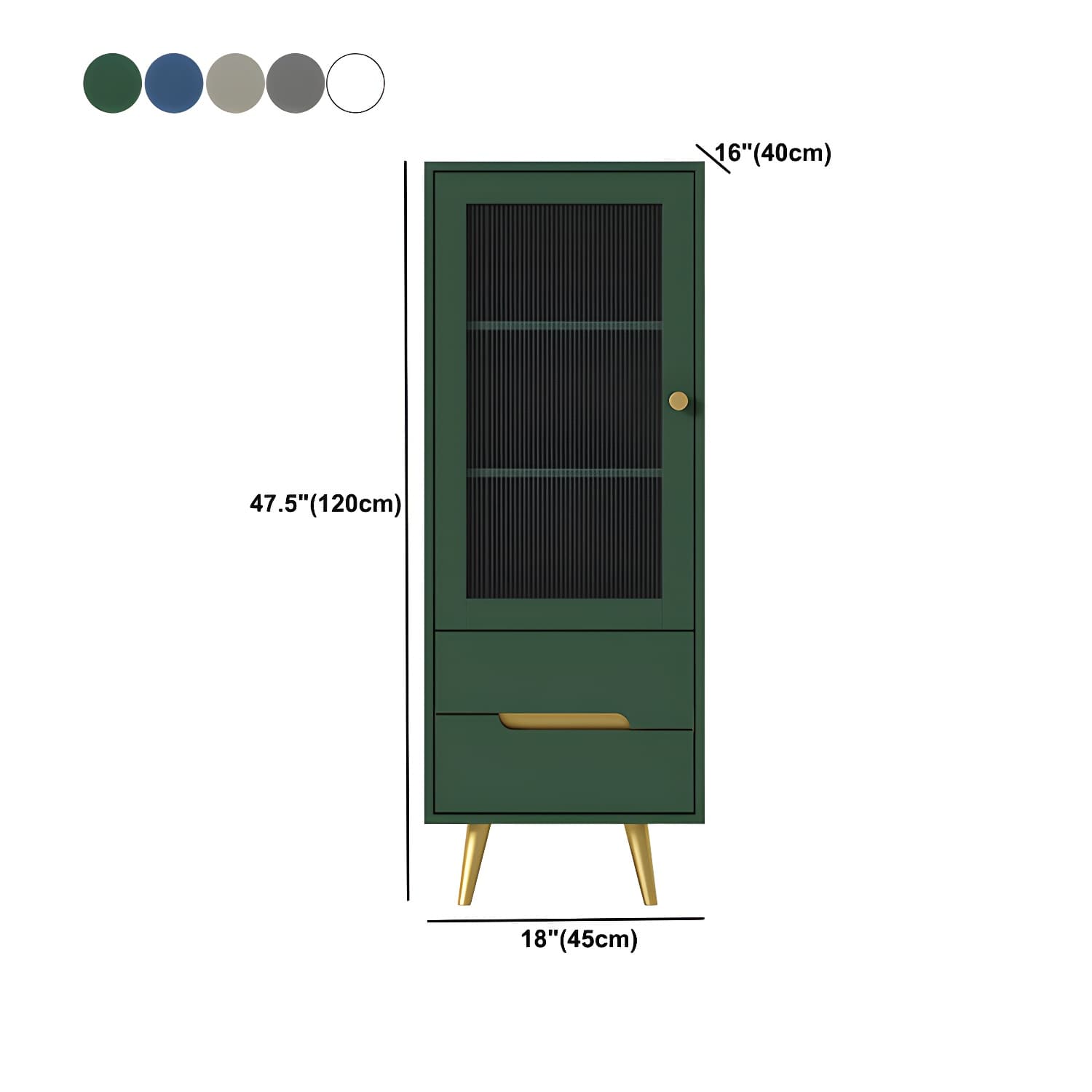 Modern Wooden Accent Cabinet with 2 Drawers and Glass Door Cabinet thumbnail 12