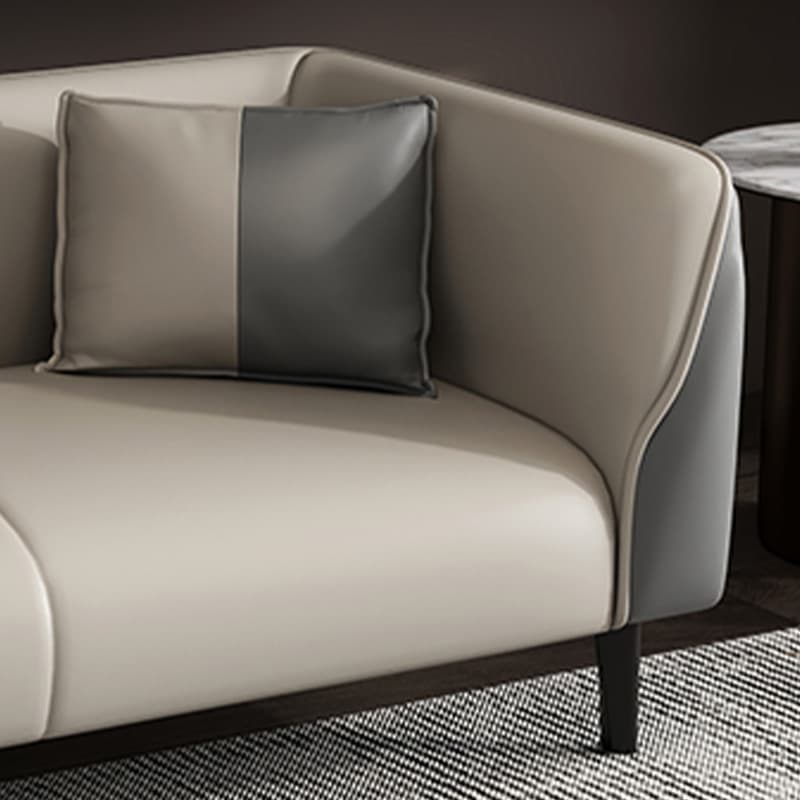 Contemporary Faux Leather Tuxedo Sofa with Water Resistant Design and Foam Seat Cushions thumbnail 15