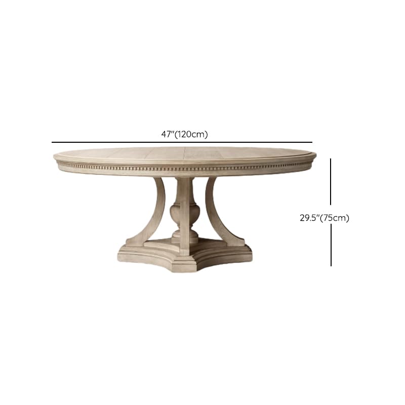Standard Table Height Circular-shaped Fixed Dining Table for 6 People/2 People/4 People with a Distressed Gray Solid Oak Top in a Retro Style thumbnail 9