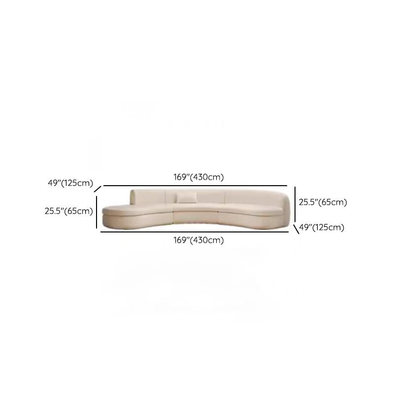 Natural Wood Bow Front Corner Sectional 7 Person/for 5/for 6 with Concealed Support thumbnail 18