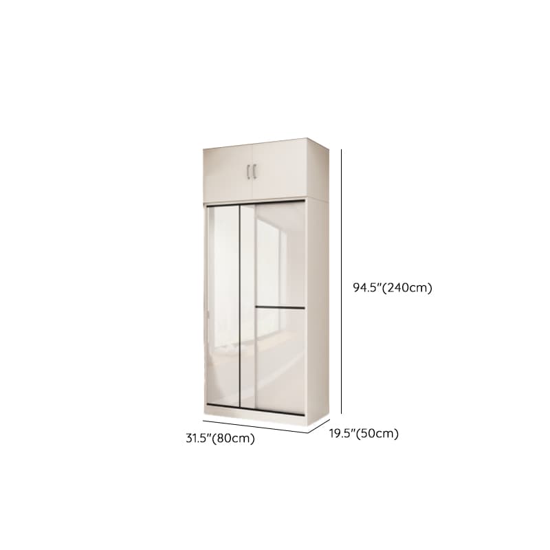 Chalk Modern Timber Self-supporting Wardrobe with Soft Close Door and Clothing Rod, Slipping Mechanism thumbnail 17