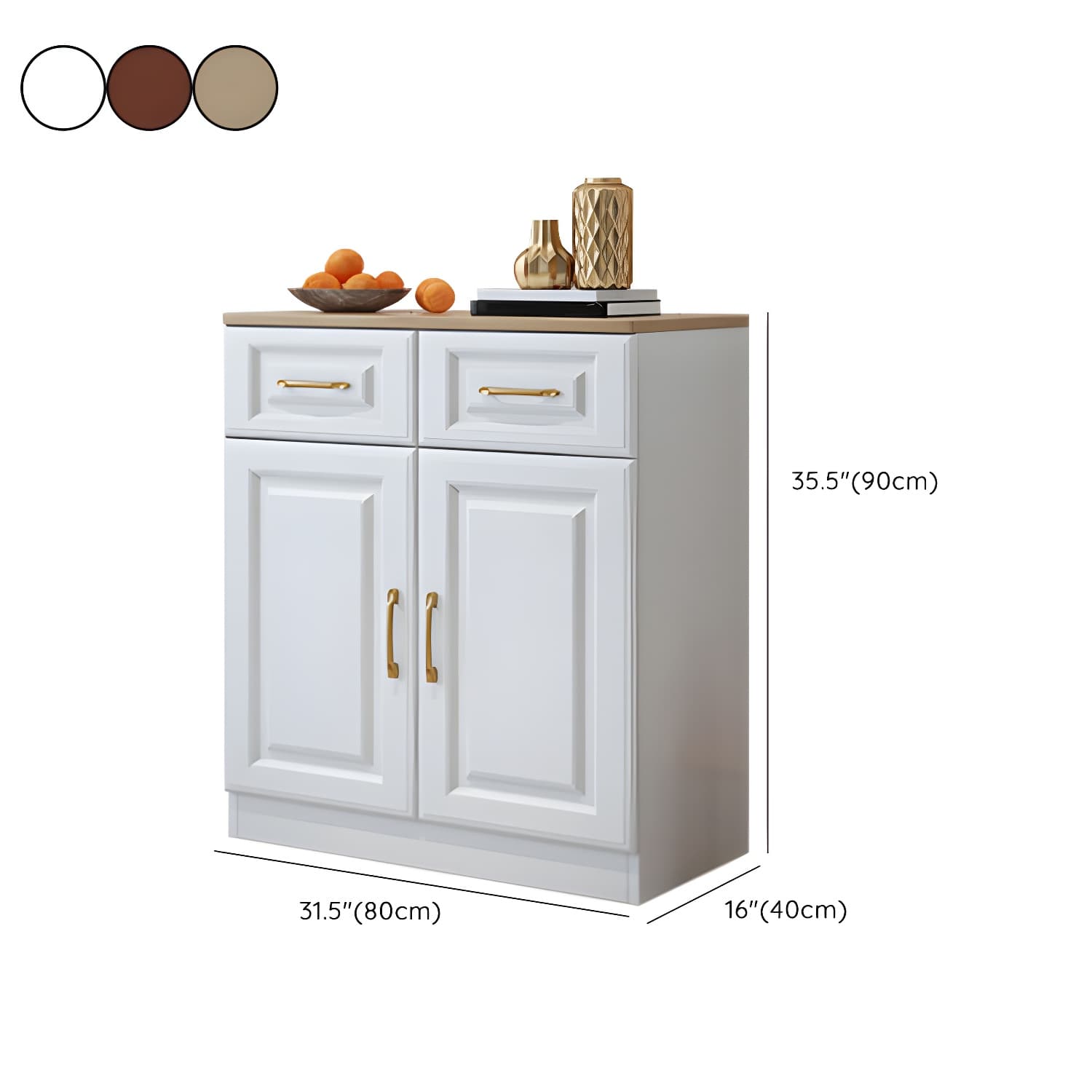 Modern Wood Buffet Sideboard with Cabinets, Drawers, and Shelves - No Distressing thumbnail 20